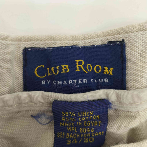 クラブルーム CLUB ROOM 90-00S リネン混 2タック パンツ メンズ 34/30