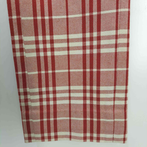 バーバリーブルーレーベル BURBERRY BLUE LABEL ホース 刺繍 コットン チェック ストレート パンツ レディース EUR:36