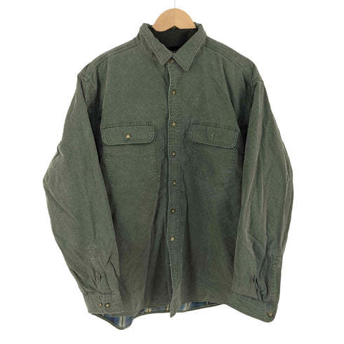 エルエルビーン L.L.Bean 90s 裏地チェック フラップ付きロングスリーブシャツ メンズ import:L