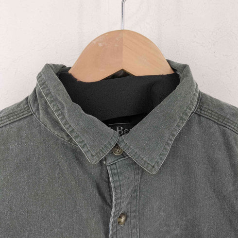 エルエルビーン L.L.Bean 90s 裏地チェック フラップ付きロングスリーブシャツ メンズ import:L