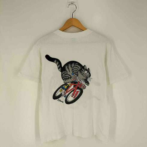 クレイジーシャツ CRAZY SHIRTS 90s 袖シングル 裾ダブルステッチ キャラクター 両面プリント Tシャツ メンズ import:S