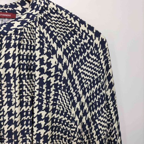 コントワーデコトニエ COMPTOIR DES COTONNIERS 千鳥格子 L/S レーヨン ブラウス レディース import:L