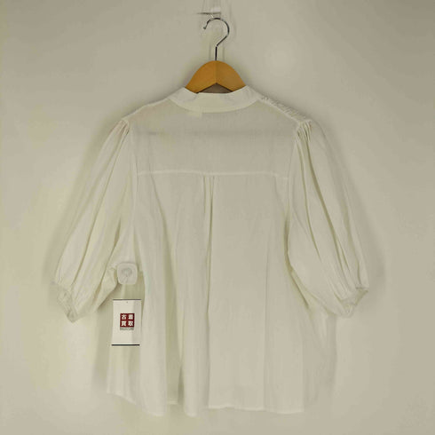 etihw white シワ ギャザー 加工 パフスリーブ ブラウス レディース