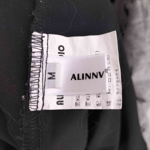 ALINNV STUDIO チェック 花柄 ギャザーデザイン スリット キャミワンピース レディース JPN:M