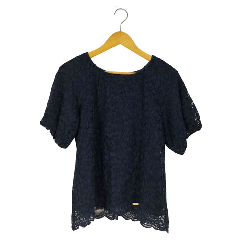 ブルーレーベルクレストブリッジ BLUE LABEL CRESTBRIDGE 花柄 レース プルオーバーブラウス レディース 38