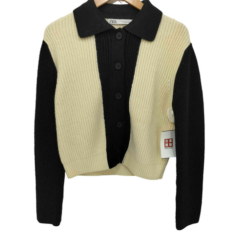 ザラ ZARA コントラスト アクリル ニット カーディガン レディース import:S