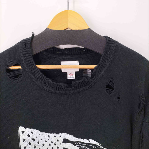 KAMIYA ダメージ加工 USA ニット / DESTROYED KNIT LST メンズ JPN:L