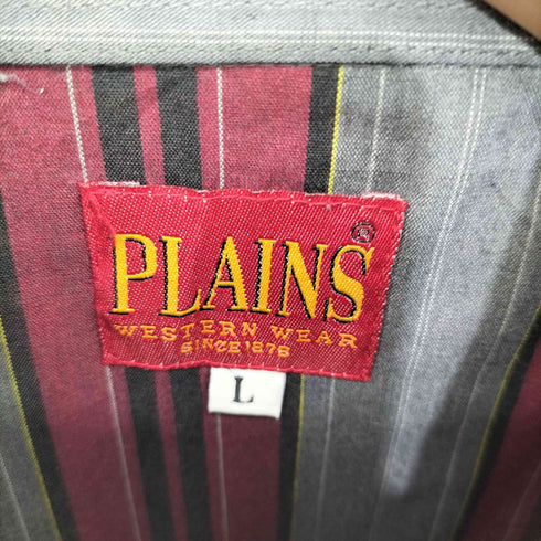 プレインズ PLAINS フラップポケット ストライプ ウエスタンシャツ メンズ import:L