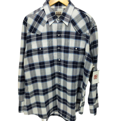 エリーキャトルマン ELY CATTLEMAN フラップポケット チェック ウエスタンシャツ メンズ import:XL