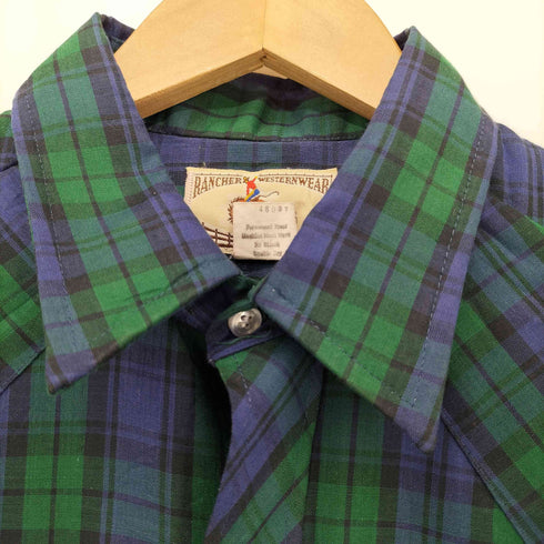 RANCHER WESTERN WEAR フラップポケット チェック ウエスタンシャツ メンズ TALL MAN MED