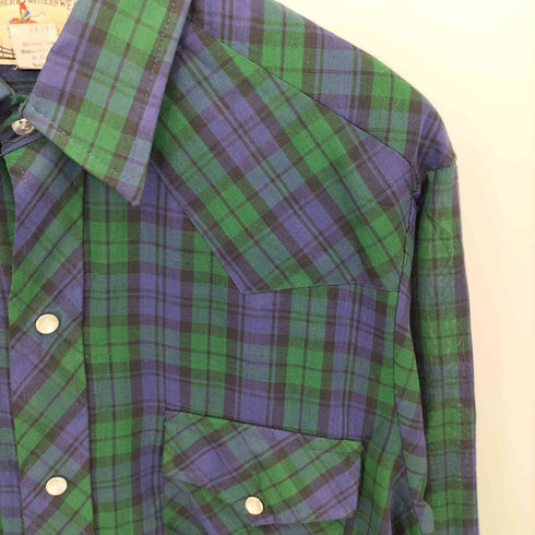 RANCHER WESTERN WEAR フラップポケット チェック ウエスタンシャツ メンズ TALL MAN MED