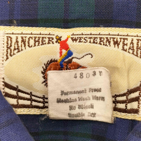 RANCHER WESTERN WEAR フラップポケット チェック ウエスタンシャツ メンズ TALL MAN MED
