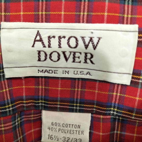 アロー ARROW DOVER 80S USA製 コットンポリ チェック柄 ボタンダウン シャツ メンズ 16 1/2-32/33
