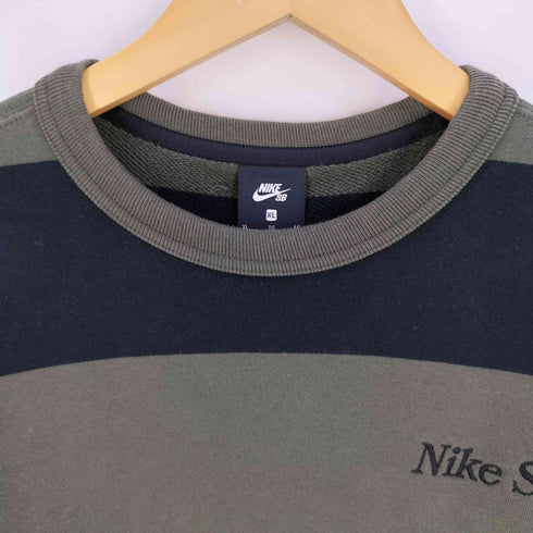 ナイキスケートボーディング NIKE SB Striped Skate Sports Crew-neck ロゴ刺繍 ボーダー クルーネックスウェット メンズ import:XL