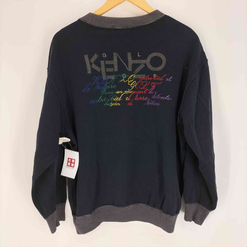 ケンゾーゴルフ KENZO GOLF コットン リブ切替 ロゴ刺繍 背面ステッチデザイン L/S プルオーバー スウェット メンズ JPN:4
