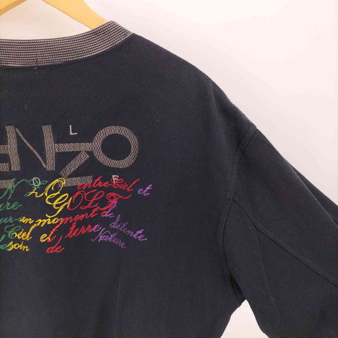 ケンゾーゴルフ KENZO GOLF コットン リブ切替 ロゴ刺繍 背面ステッチデザイン L/S プルオーバー スウェット メンズ JPN:4