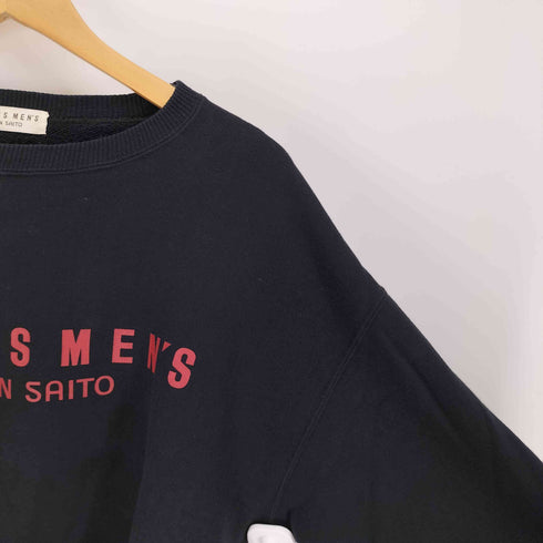 GRASS MEN'S JUN SAITO グラスメンズ ジュンサイトウ コットン ロゴプリント プルオーバー スウェット メンズ F