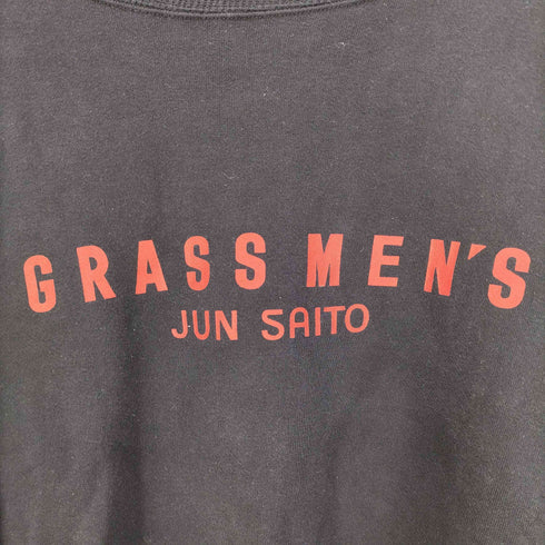 GRASS MEN'S JUN SAITO グラスメンズ ジュンサイトウ コットン ロゴプリント プルオーバー スウェット メンズ F
