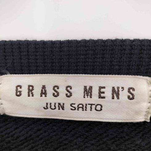 GRASS MEN'S JUN SAITO グラスメンズ ジュンサイトウ コットン ロゴプリント プルオーバー スウェット メンズ F