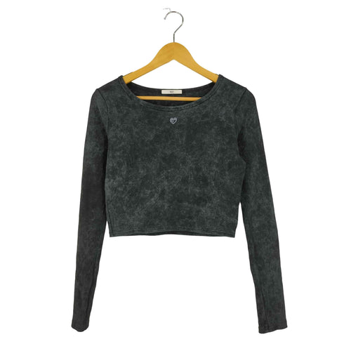 スライ SLY AGING LOGO RIB TOPS エイジング ロゴ リブ トップス レディース FREE