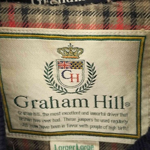 GRAHAM HILL G9 型 スウィングトップ 裏地チェック ウール カシミヤ混 ハリントンジャケット メンズ LL