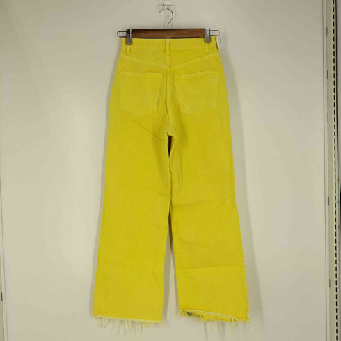 ザラ ZARA カットオフ加工 ワイド デニムパンツ レディース 34
