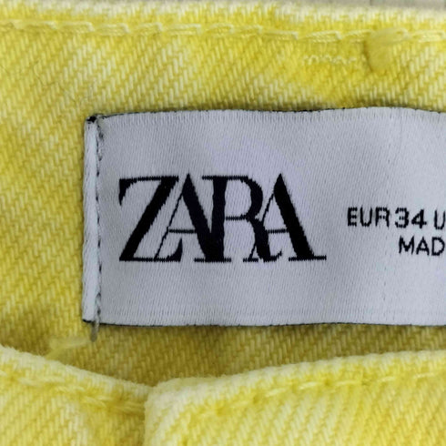 ザラ ZARA カットオフ加工 ワイド デニムパンツ レディース 34