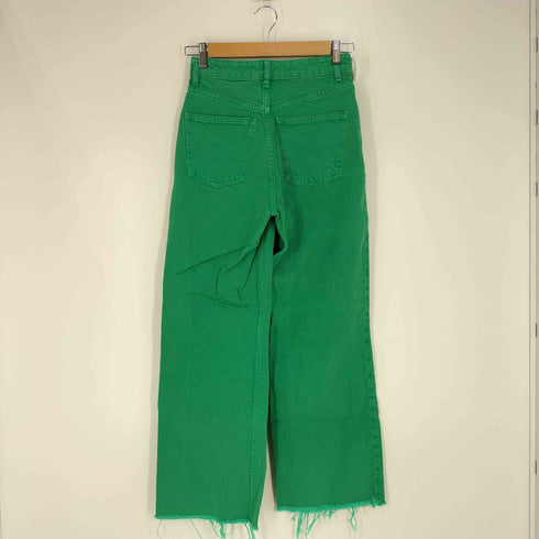 ザラ ZARA カットオフ加工 ワイド デニムパンツ レディース 34