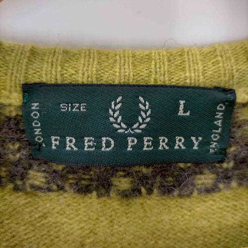 フレッドペリー FRED PERRY イタリア製 ロゴ刺繍クルーネックニット レディース import:L