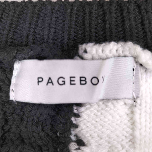 ページボーイ PAGEBOY パッチワークニットカーディガン レディース FREE