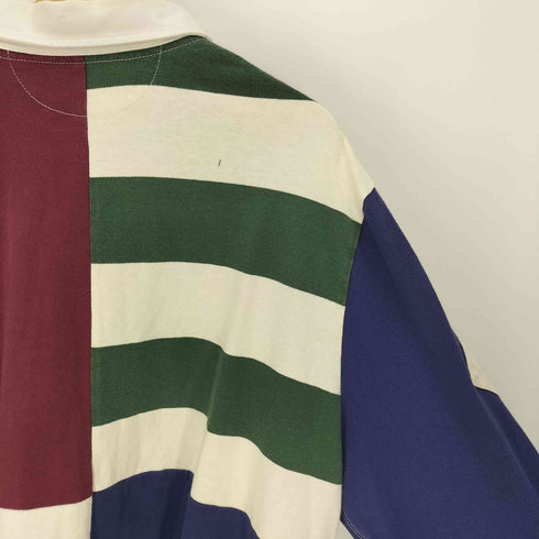 ポロバイラルフローレン Polo by RALPH LAUREN DRL エンブレム ウルフ 鹿 刺繍 ストライプ L/S ポロシャツ メンズ XXL