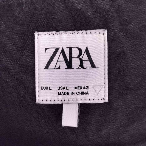 ザラ ZARA ZIP-UP DENIM T-SHIRT ジッパーデニムスウェットシャツ メンズ import:L