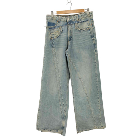 ザラ ZARA TRF WIDE-LEG ワイドレッグ ミッドライズ ディストラクト デニム メンズ EUR 40