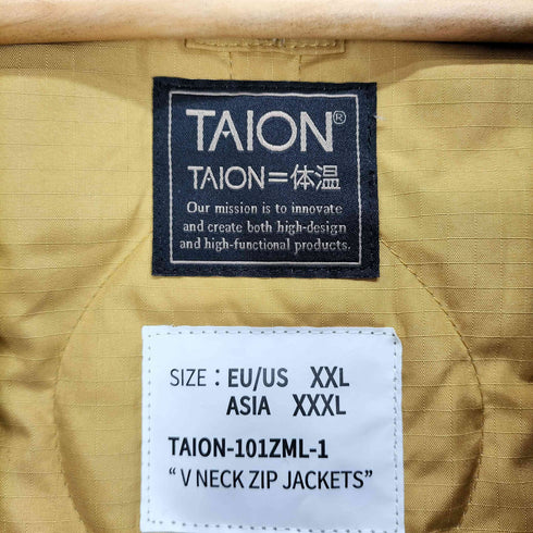 タイオン TAION V NECK ZIP JACKETS ミリタリー Vネックジップ ダウンジャケット メンズ XXXL