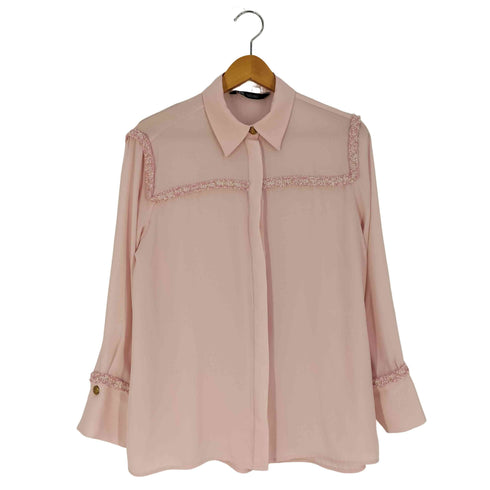 ザラ ZARA ツイードライン シャツブラウス レディース import:S