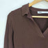 ザラ ZARA スキッパー レーヨン リブニットカットソー レディース import:S