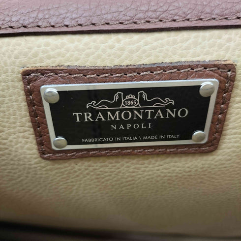 TRAMONTANO ツートン シボ革 クラッチバッグ メンズ