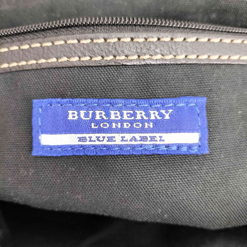 バーバリーブルーレーベル BURBERRY BLUE LABEL ロゴバッチ ボーダーかごバッグ レディース