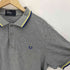 フレッドペリー FRED PERRY Slim Fit ロゴ 刺繍 リブ ライン ポロ シャツ メンズ JPN:L