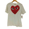 プレイコムデギャルソン PLAY COMME des GARCONS ハートロゴ プリント 刺繍 半袖Tシャツ カットソー レディース JPN:L
