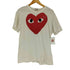 プレイコムデギャルソン PLAY COMME des GARCONS ハートロゴ プリント 刺繍 半袖Tシャツ カットソー レディース JPN:L