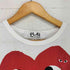 プレイコムデギャルソン PLAY COMME des GARCONS ハートロゴ プリント 刺繍 半袖Tシャツ カットソー レディース JPN:L
