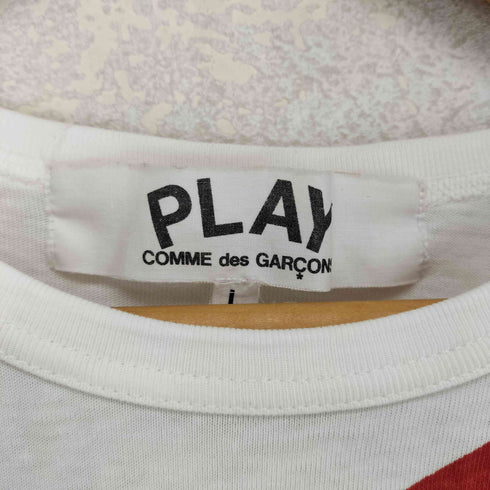プレイコムデギャルソン PLAY COMME des GARCONS ハートロゴ プリント 刺繍 半袖Tシャツ カットソー レディース JPN:L
