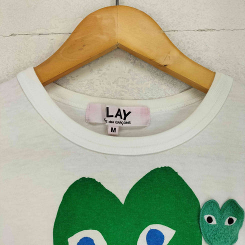プレイコムデギャルソン PLAY COMME des GARCONS ハートロゴ プリント 刺繍 半袖Tシャツ カットソー レディース JPN:M