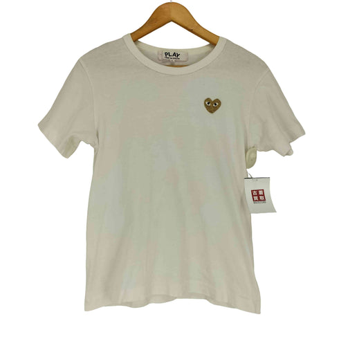 プレイコムデギャルソン PLAY COMME des GARCONS ハートロゴ ワンポイント刺繍 半袖Tシャツ カットソー レディース JPN:L