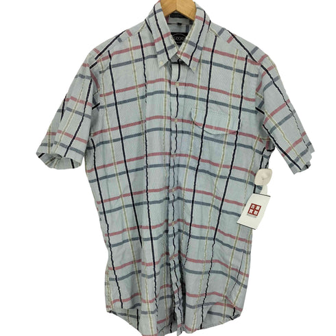 アイゾッド IZOD シワ ライン B.D S/S コットン ポリ チェック シャツ メンズ import:M