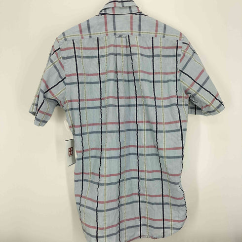 アイゾッド IZOD シワ ライン B.D S/S コットン ポリ チェック シャツ メンズ import:M