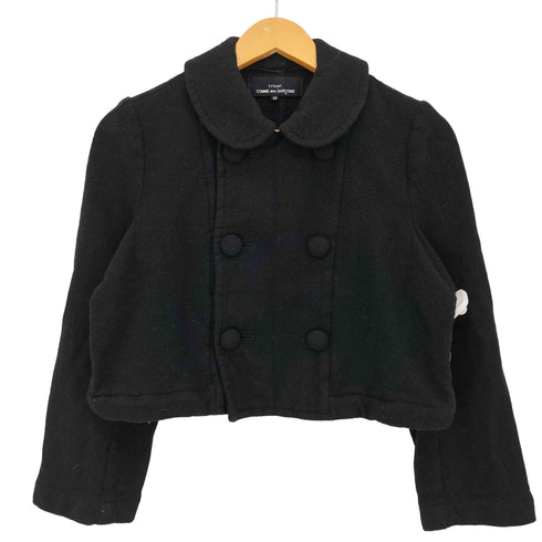 トリココムデギャルソン tricot COMME des GARCONS 縮絨 丸襟 ショート ピーコート レディース import:M