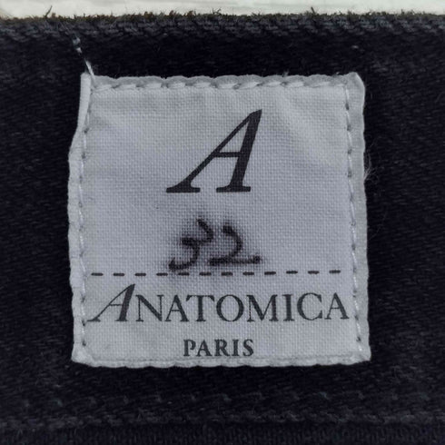アナトミカ ANATOMICA WILDSIDE シンチバック ボタンフライ ブラック デニムパンツ メンズ 32