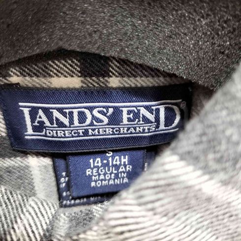 ランズエンド LANDS END ボタンダウン チェックネルシャツ メンズ import:S